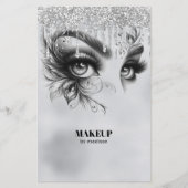 Makeup Glam Drilling Silber Glitzer (Vorderseite)