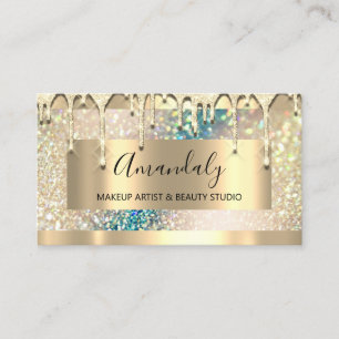 Makeup Glitzer Gold Holographic 3dEffect Visitenkarte