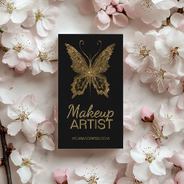 Makeup Glitzer Imitats Gold Foil Butterfly Schwarz Visitenkarte