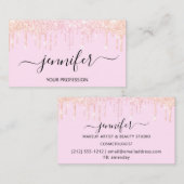 Makeup Glitzer Lash Hair Nail Pink Tropfen Rose Visitenkarte (Vorne/Hinten)