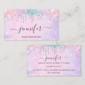 Makeup Glitzer Lash Hair Nails Holographic Unicorn Visitenkarte (Vorne/Hinten)