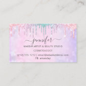 Makeup Glitzer Lash Hair Nails Holographic Unicorn Visitenkarte (Rückseite)