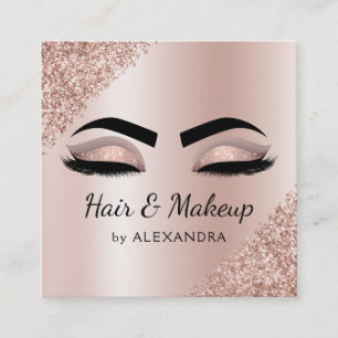 Makeup Glitzer Rose Gold Quadratische Visitenkarte