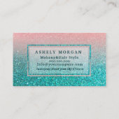 Makeup Glitzer Türkis Visitenkarte (Rückseite)