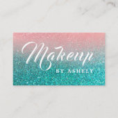 Makeup Glitzer Türkis Visitenkarte (Vorderseite)