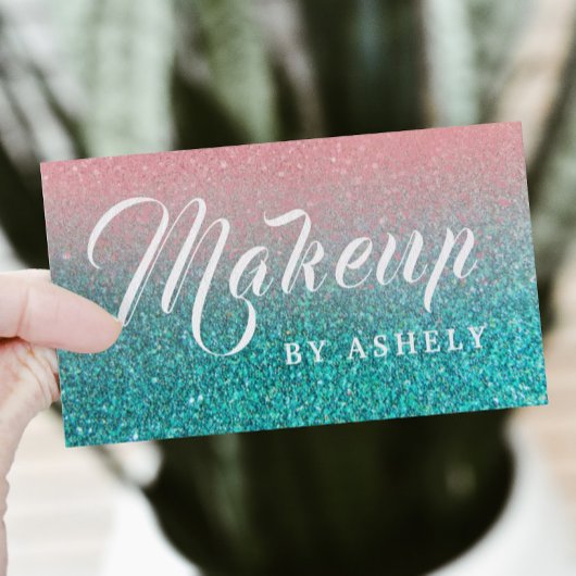 Makeup Glitzer Türkis Visitenkarte