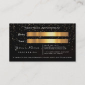 Makeup Gold Black Lashes White Appointing Card Terminkarte (Rückseite)