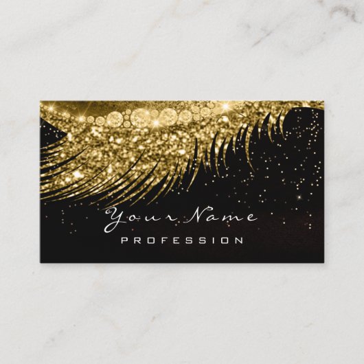 Makeup Gold Black Lashes White Appointing Card Terminkarte (Vorderseite)