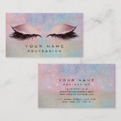 Makeup Gold Blush Pink Blue Eyes Lashes Glitzer Visitenkarte (Vorne/Hinten)