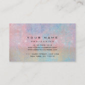 Makeup Gold Blush Pink Blue Eyes Lashes Glitzer Visitenkarte (Rückseite)