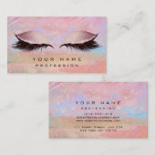 Makeup Gold Blush Pink Blue Eyes Lashes Glitzer Visitenkarte (Vorne/Hinten)