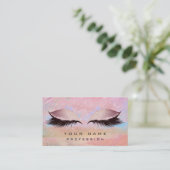 Makeup Gold Blush Pink Blue Eyes Lashes Glitzer Visitenkarte (Stehend Vorderseite)