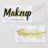 Makeup | Gold gebürstet | Mosaic Geometric Visitenkarte (Vorne/Hinten)