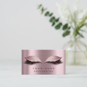 Makeup Gold Rose Rosa Glitzer Augen Lash Extension Visitenkarte (Stehend Vorderseite)
