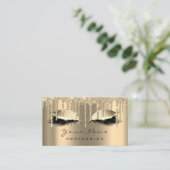 Makeup Gold Sepia Lashes Tropfen Terminkarte (Stehend Vorderseite)