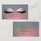 Makeup Gray Ombre Pink Glass Eyes Lashes Glitzer Visitenkarte (Vorne/Hinten)