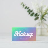 Makeup Groovy Retro Rainbow Swirl Visitenkarte (Stehend Vorderseite)