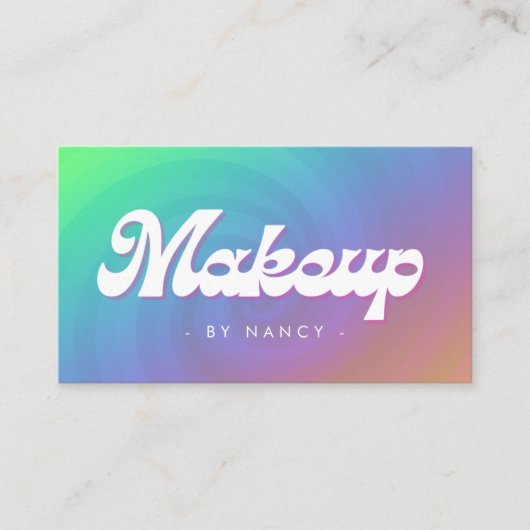 Makeup Groovy Retro Rainbow Swirl Visitenkarte (Vorderseite)