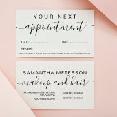 Makeup Haar minimalistisch Schwarz-Weiß einfach Terminkarte