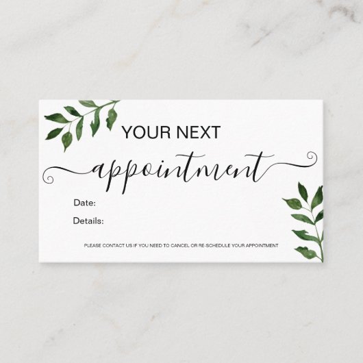 Makeup haar minimalistisch terminkarte (Vorderseite)