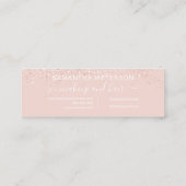 Makeup haar Rose Glitzer Benommenheit Verabredung Mini Visitenkarte (Rückseite)