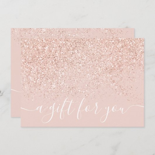 Makeup Haar Rose Glitzer Pastellgeschenk-Zertifika (Vorne/Hinten)