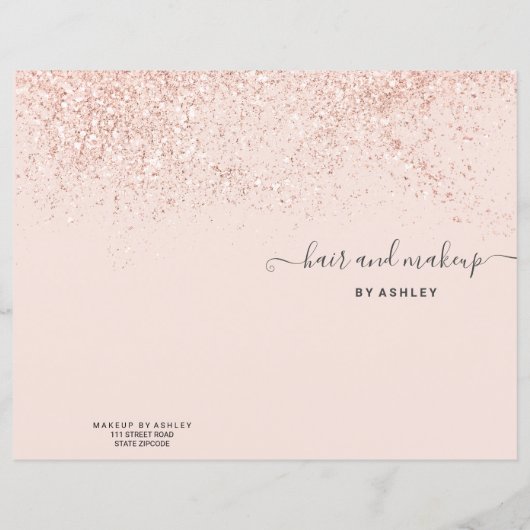 Makeup Haar Rose Glitzer Pastellrot Rosa Preis (Rückseite)