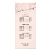 Makeup Haar Rose Glitzer Pastellrot Rosa Preis Werbekarte (Hinten)