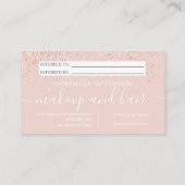 Makeup Haar Rose Gold Glitzer Erröten teilen Liebe Empfehlungskarte (Rückseite)