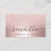 Makeup Haar Rose Gold Glitzer ombre Metallic Folie Visitenkarte (Vorderseite)
