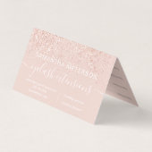 Makeup Haar Rose Gold Glitzer Pastell Termin Visitenkarten (Rückseite)