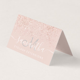 Makeup Haar Rose Gold Glitzer Pastell Termin Visitenkarten