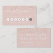 Makeup Haar Rose Gold Glitzer Pastellrosa Treuekarte (Vorne/Hinten)