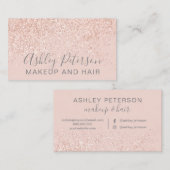 Makeup Haar Rose Gold Glitzer rot Visitenkarte (Vorne/Hinten)