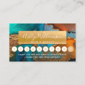 Makeup Haar Salon Marmor Aquarell Gold Türkis Treuekarte (Vorderseite)