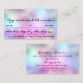 Makeup Haare Ernennung Erinnerung Holograph Pink Visitenkarte (Vorne/Hinten)