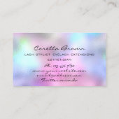 Makeup Haare Ernennung Erinnerung Holograph Pink Visitenkarte (Rückseite)