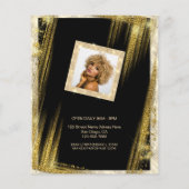 Makeup Haare Salon Custom Foto Black Gold Einzigar Flyer (Hinten)