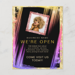 Makeup Haare Salon Custom Foto Black Gold Einzigar Flyer