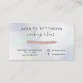 Makeup haarschrecken Rose Gold Glitzer Perlen Foto Visitenkarte (Rückseite)