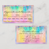 Makeup Hair Ernennung Erinnerung Holograph Rainbow Visitenkarte (Vorne/Hinten)