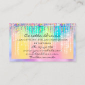 Makeup Hair Ernennung Erinnerung Holograph Rainbow Visitenkarte (Rückseite)