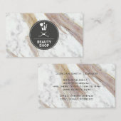 Makeup Hair Kit Weißer Marmor Visitenkarte (Vorne/Hinten)