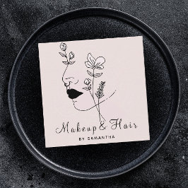 Makeup & Hair Nagelkunst Gezeichnet Gesicht Weibli Quadratische Visitenkarte