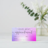 Makeup hair pink purple glitter metallic foil terminkarte (Stehend Vorderseite)