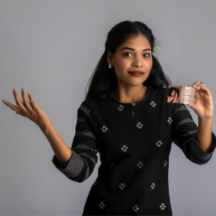 Makeup Hair Red Lipstick Rose Foto QR Code Visitenkarte