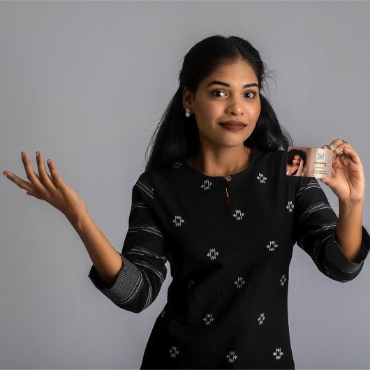 Makeup Hair Red Lipstick Rose Foto QR Code Visitenkarte