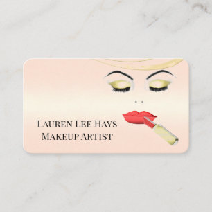 Makeup Hair Salon Beautician Pink Business Cards Visitenkarte