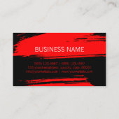 Makeup Hair Style Modern Red Brush Stroke Visitenkarte (Rückseite)