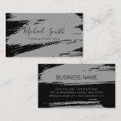 Makeup Hair Style Moderner Grauer Pinselstrich Visitenkarte (Vorne/Hinten)